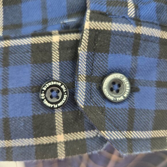 Dixxon Flannel The McKenzie Blue Black Long Sleeved Button Down Size Large - Picture 6 of 15